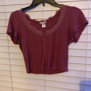 Burgundy crop top